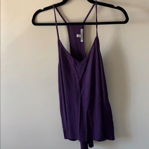 Express ribbed halter back tank top